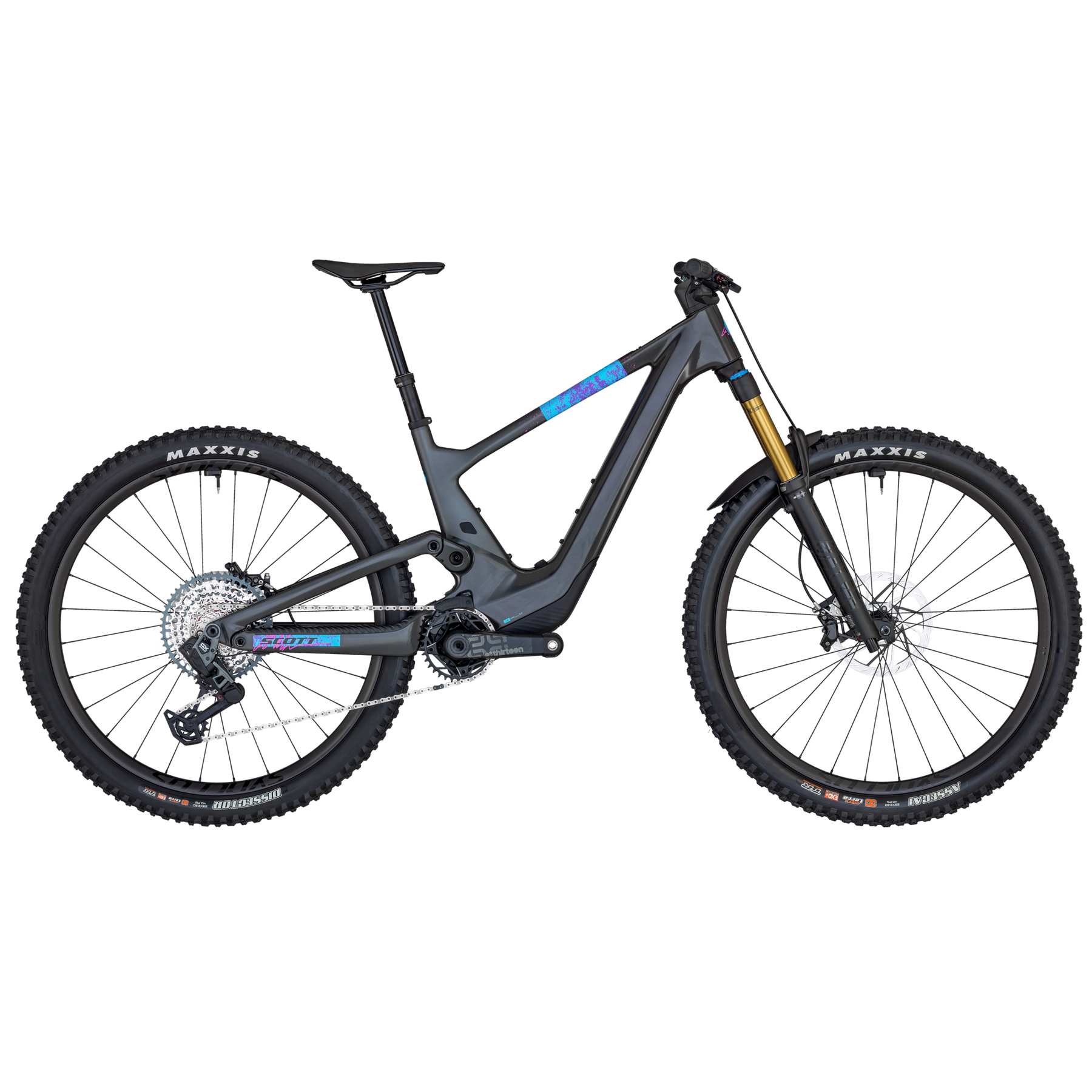 Scott Voltage eRIDE 900 Tuned Electric Mountain Bike Carbon Black/Marble Purple XL