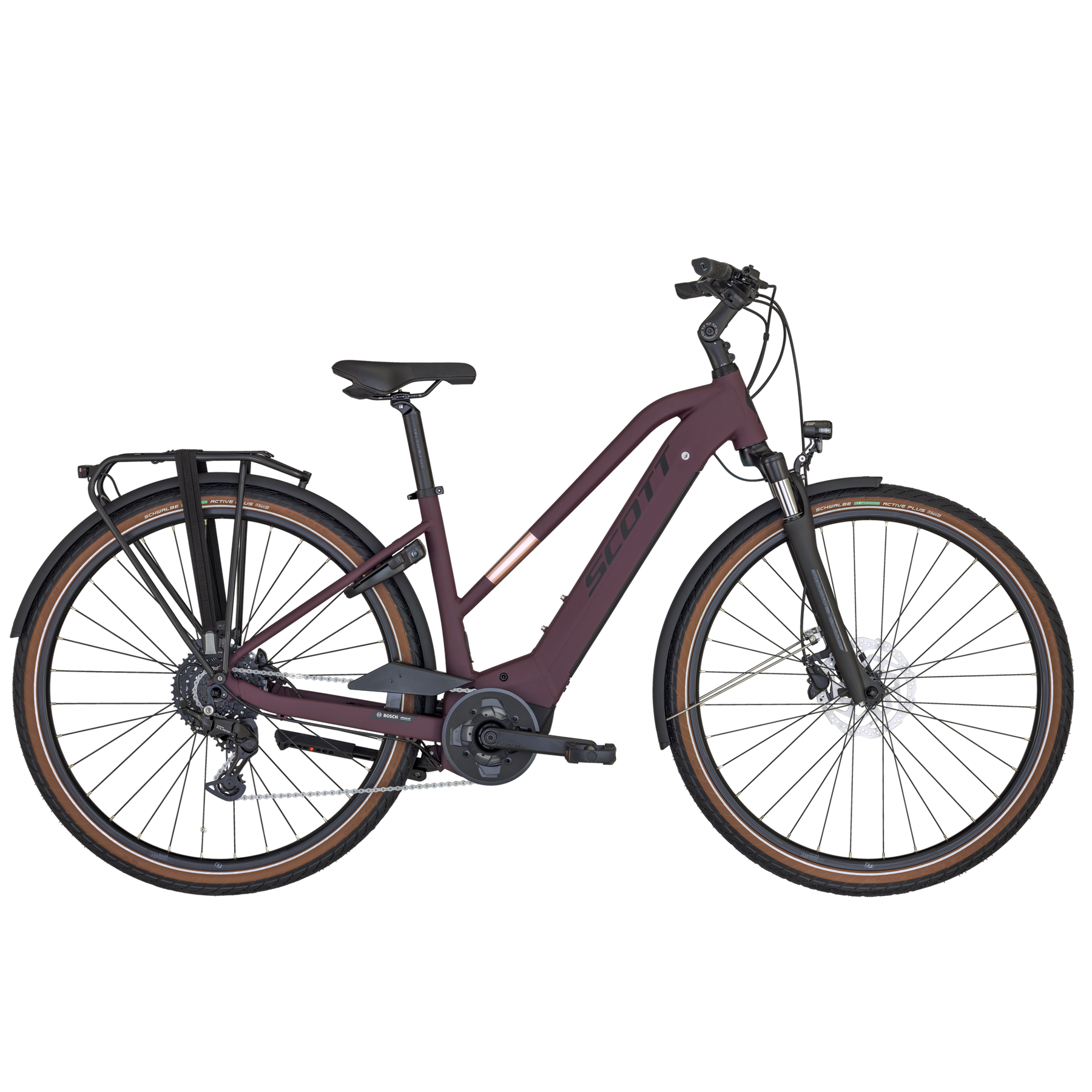 Scott Sub Active eRIDE Lady Electric Hybrid Bike Aubergine Purple L