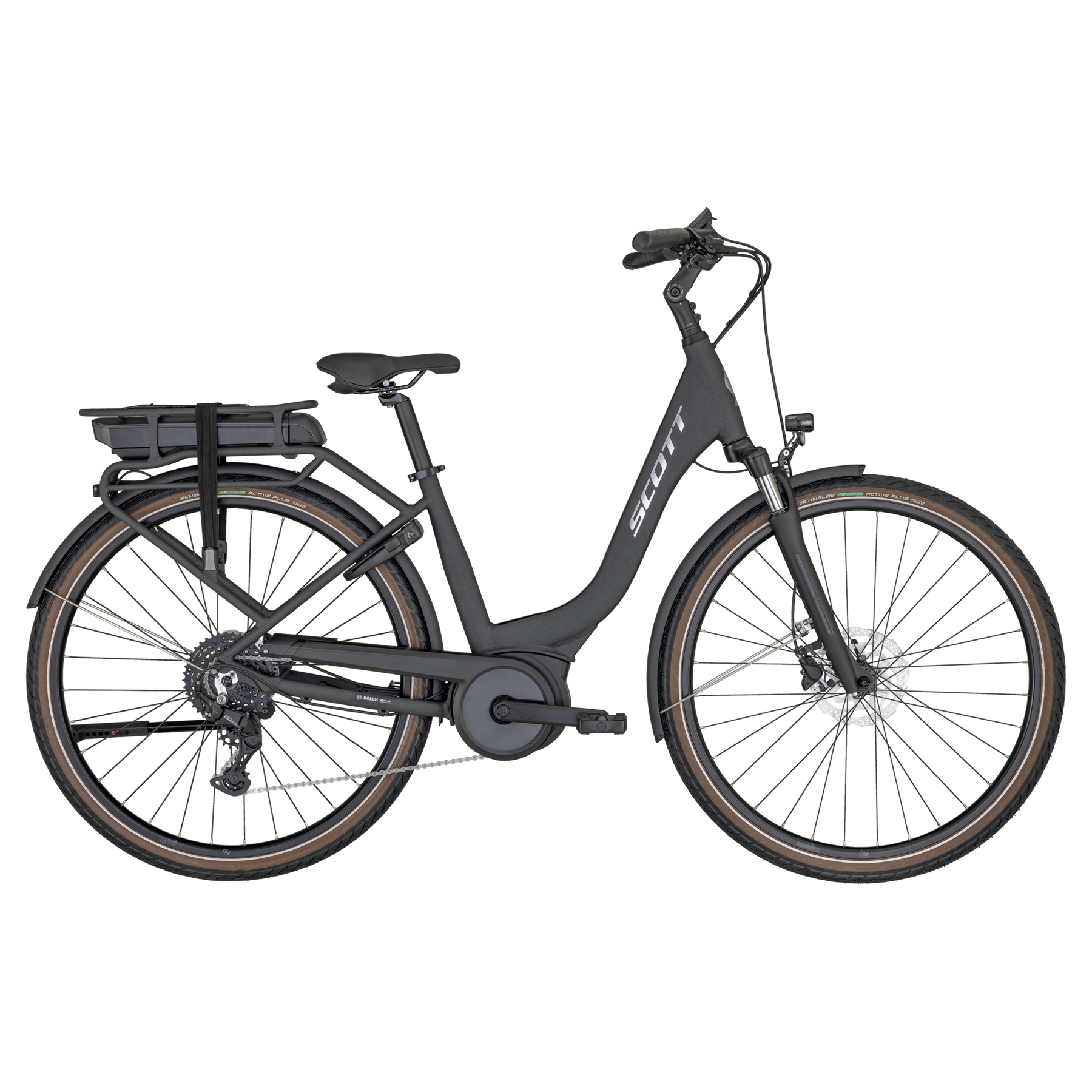 Scott Sub Active eRIDE 10 Unisex rack Electric Hybrid Bike Granite Black L