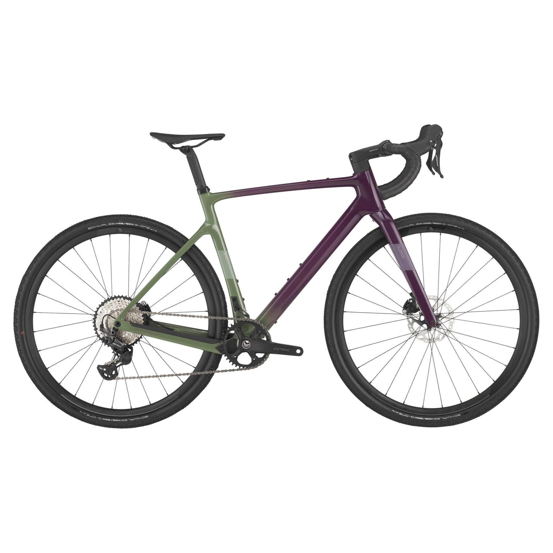 scott addict gravel 40 gravel bike 1 olivine green/blackberry purple XL
