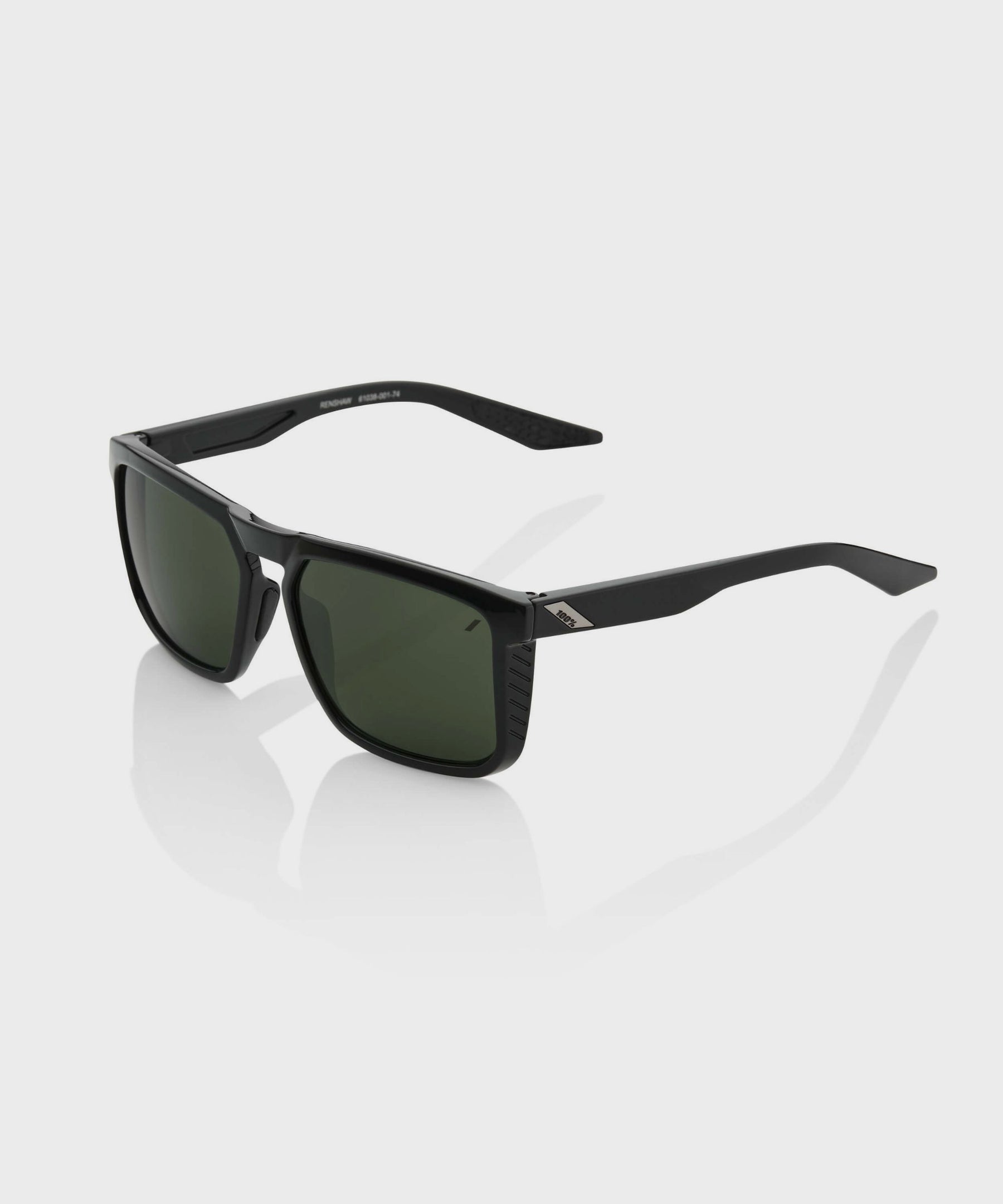 100% Renshaw Glasses Gloss Black / Grey Green