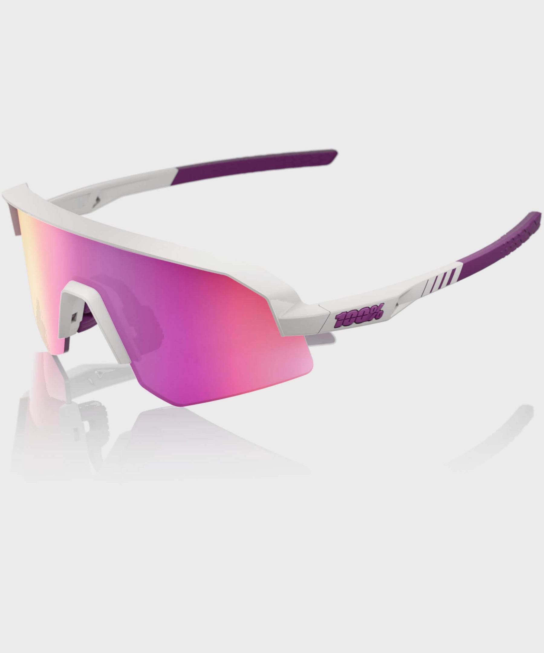 100% Slendale SL Glasses Matte Chalk / Purple Multilayer Mirror Lens
