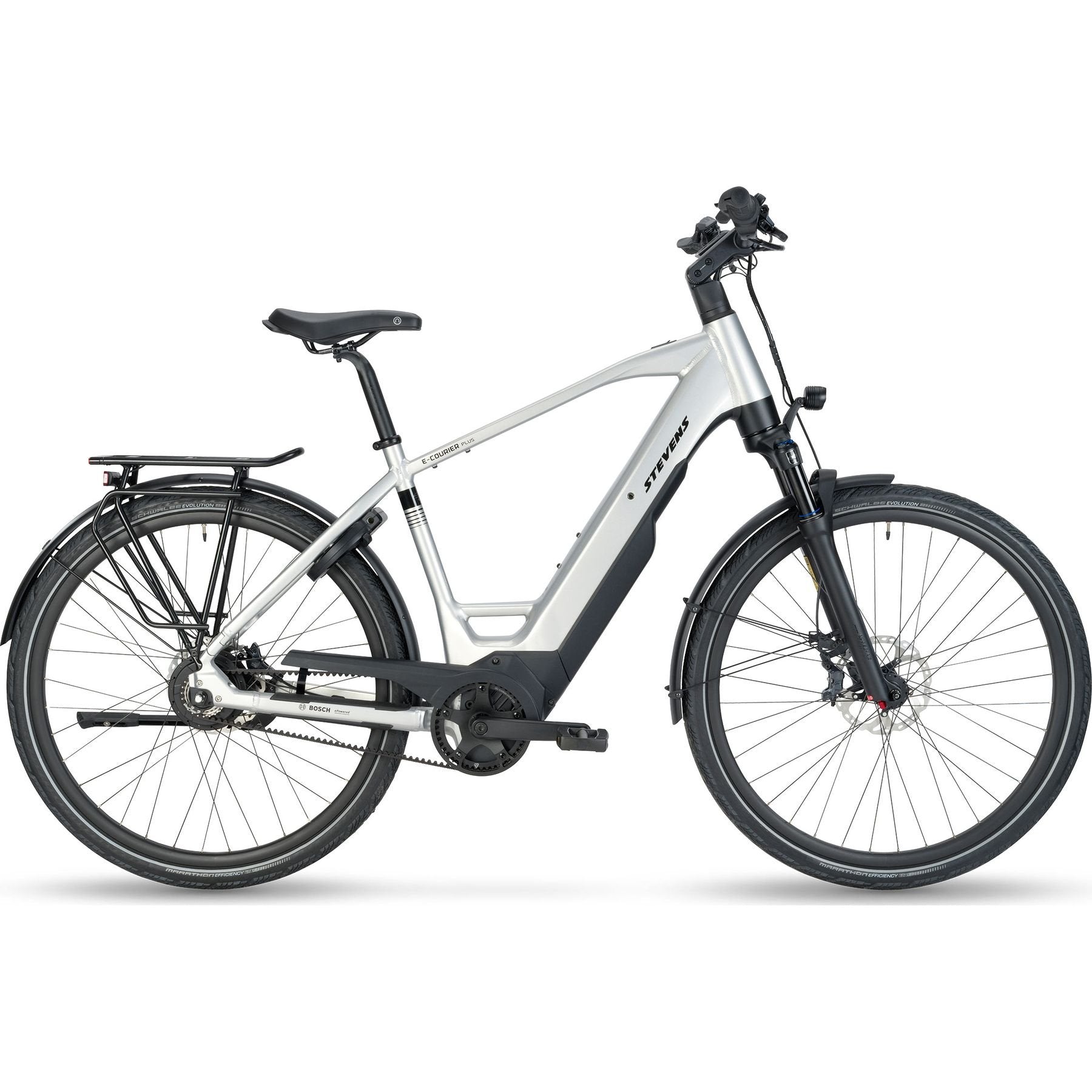 Stevens E-Courier Plus HT Gen.2 Electric City Bike Silver XXL