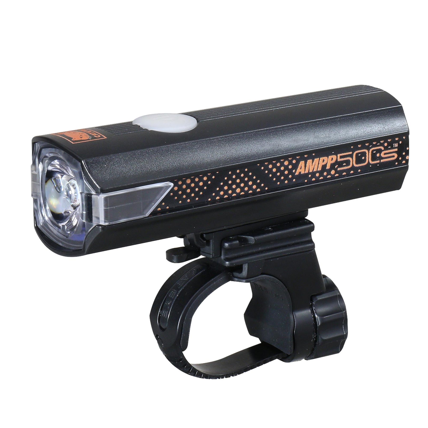 Cateye AMPP 500S Colour Edition Front Bike Light - USB-C Black/Orange