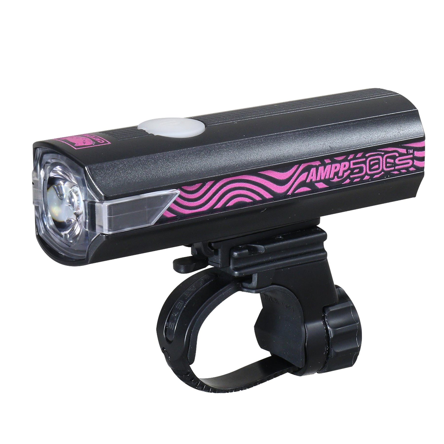 Cateye AMPP 500S Colour Edition Front Bike Light - USB-C Black/Pink