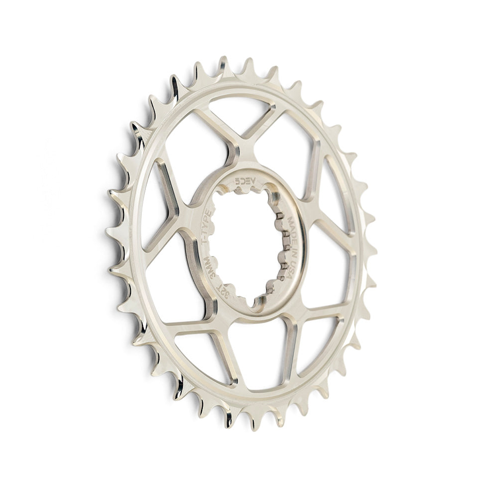 5Dev 3-Bolt Direct Mount T-Type Aluminium Chainring Raw Silver 32T