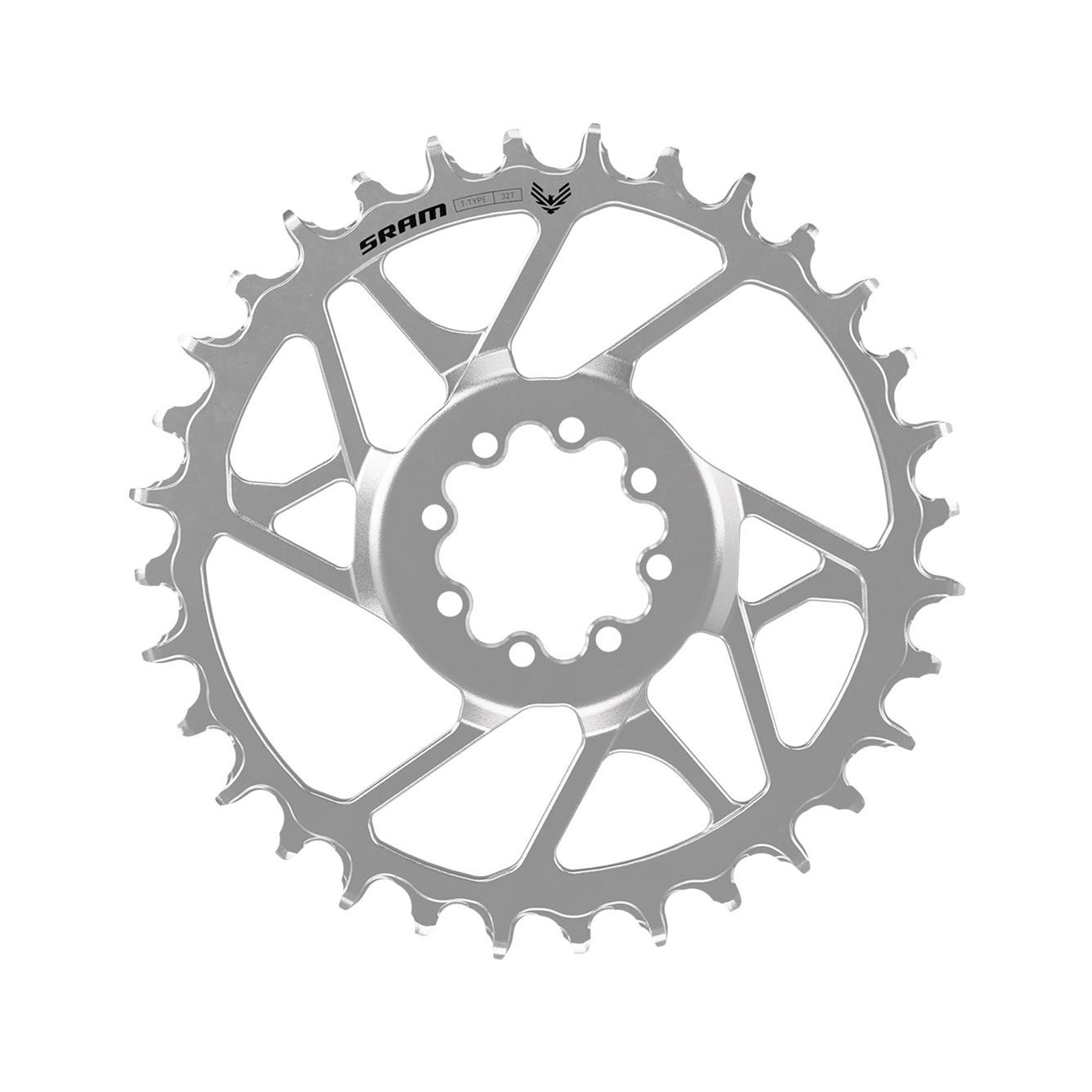 Sram Chain Ring T-Type Eagle Steel Direct Mount 3mm Offset Eagle (Including 8 Bolts) Silver - Eagle 90 Silver 34T