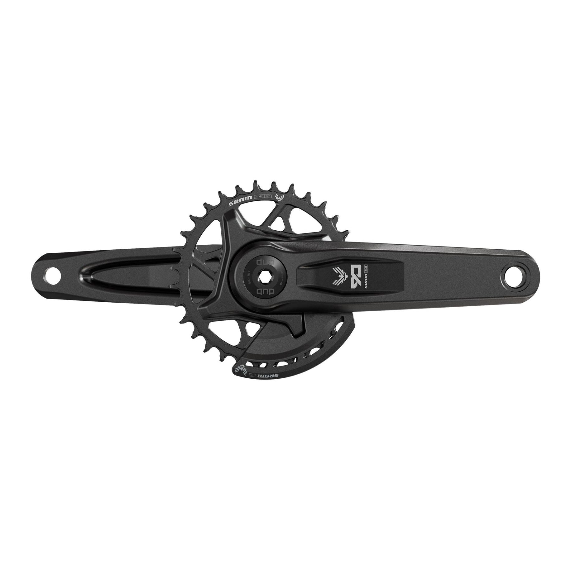 sram eagle 90 q174 cl55 dub mtb wide crankset w 2 guards 32t steel t type Black