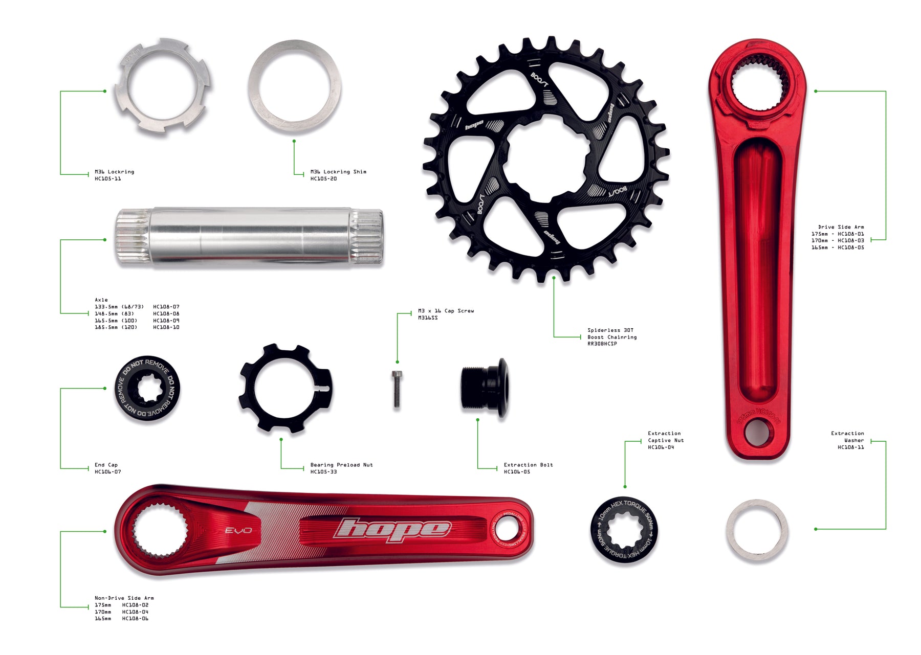 Hope EVO 30mm PF Crank Axle