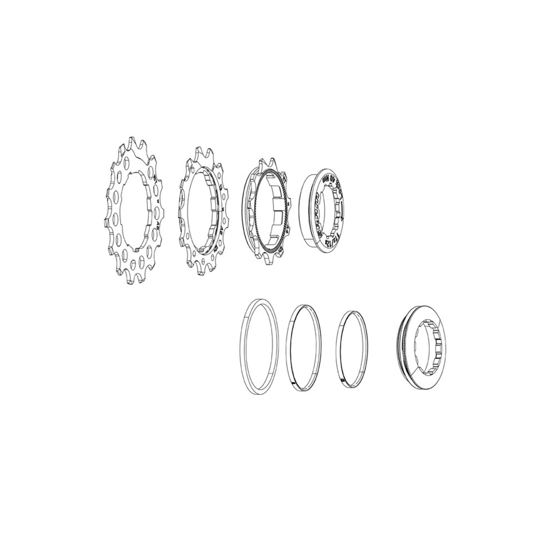 Sram Xs-1270 Eagle 10T-12T-14T-16T-18T Cassette Replaceable Cogs Including Spacer