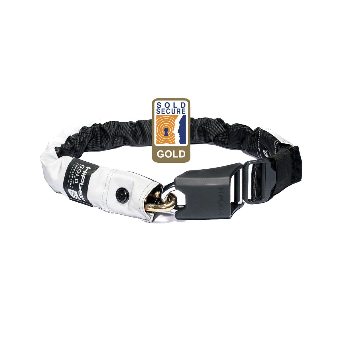 Hiplok GOLD Wearable Chain Lock 10mm x 85cm Waist 24-44 inches (Gold Sold Secure)