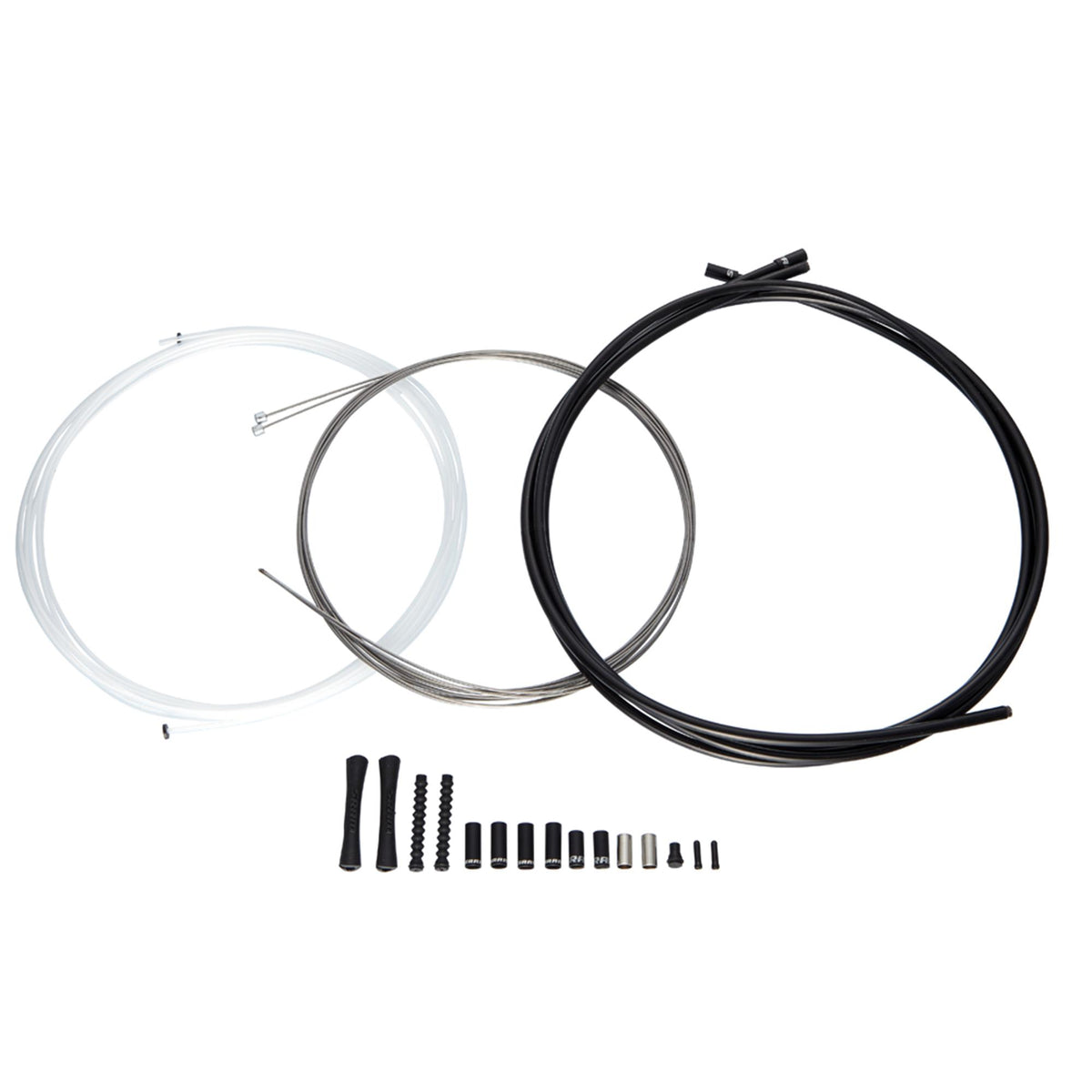 Sram Shift Cable Kit - Black 4mm SlickWire 1X (Includes 2300mm x1.1mm Sram SlickWire cable, 2000x4mm Sram housing, 2 Sram Aluminum Ferrules, 2 end caps) - Sram 1x MTB and Road Black