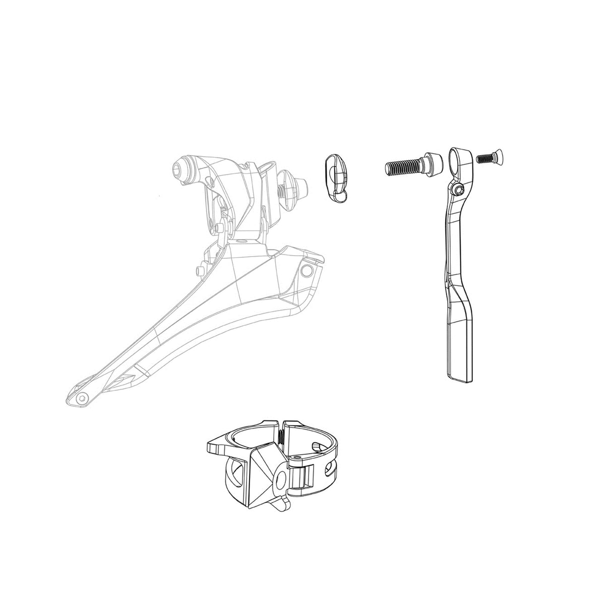 Sram Red AXS Front Derailleur Spare Parts Kit (Includes Limit Screws, Wedges Standard, Thin, Large And Fixation Bolt With Washer)