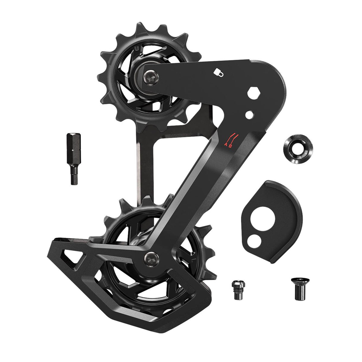 Sram Rear Derailleur Cage Kit Aluminum T-Type Eagle AXS Without Damper (Replacement Outer And Inner Cages, Bit Driver Hex3, Including Pulleys)
