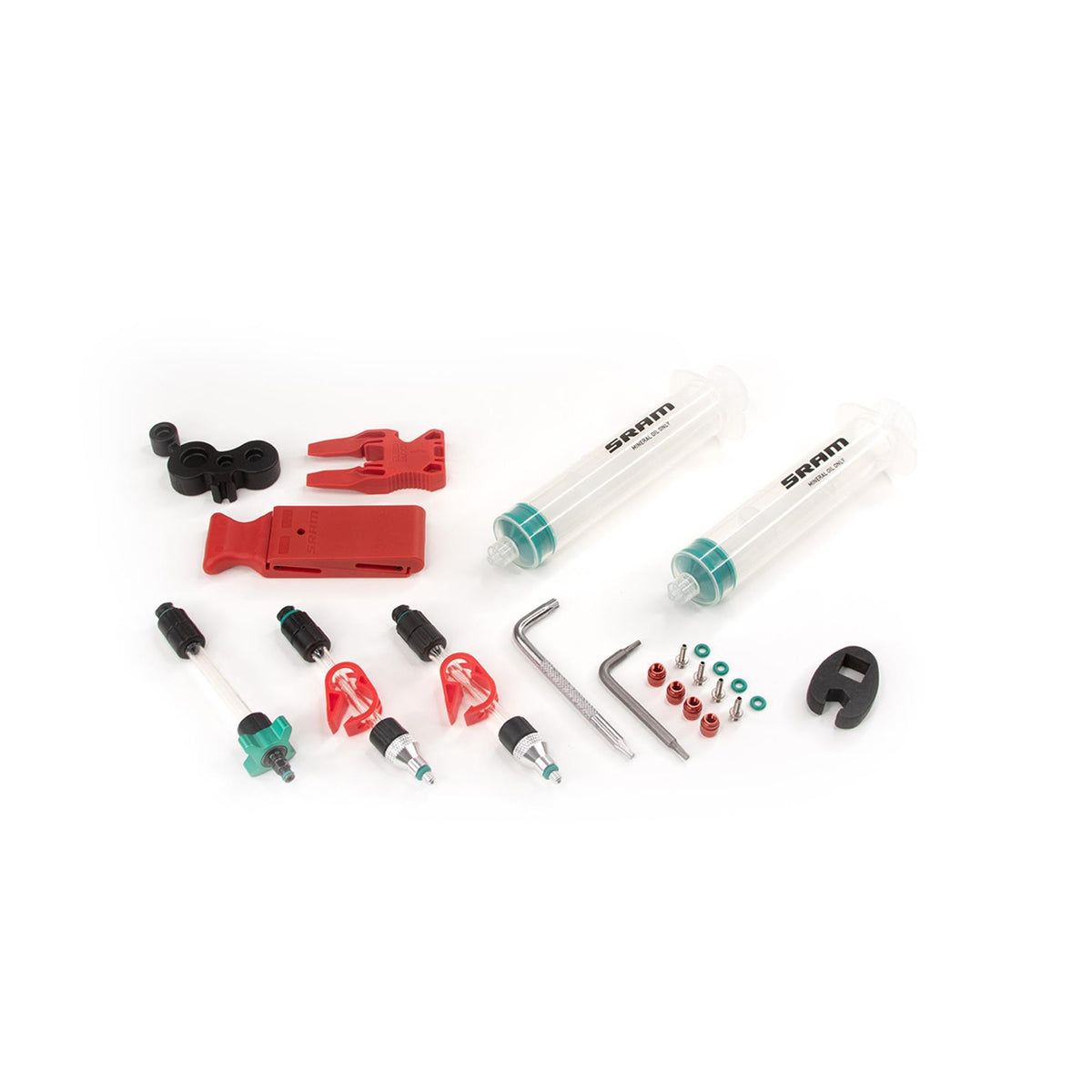 SRAM Standard Mineral Oil Bleed Kit (Includes 2 Standard Syringes, M4 Fittings, Bleed Blocks, Torx Tool, Crowfoot, Bleeding Edge Fitting) - DB8/Maven: DOESN'T INCLUDE MAXI