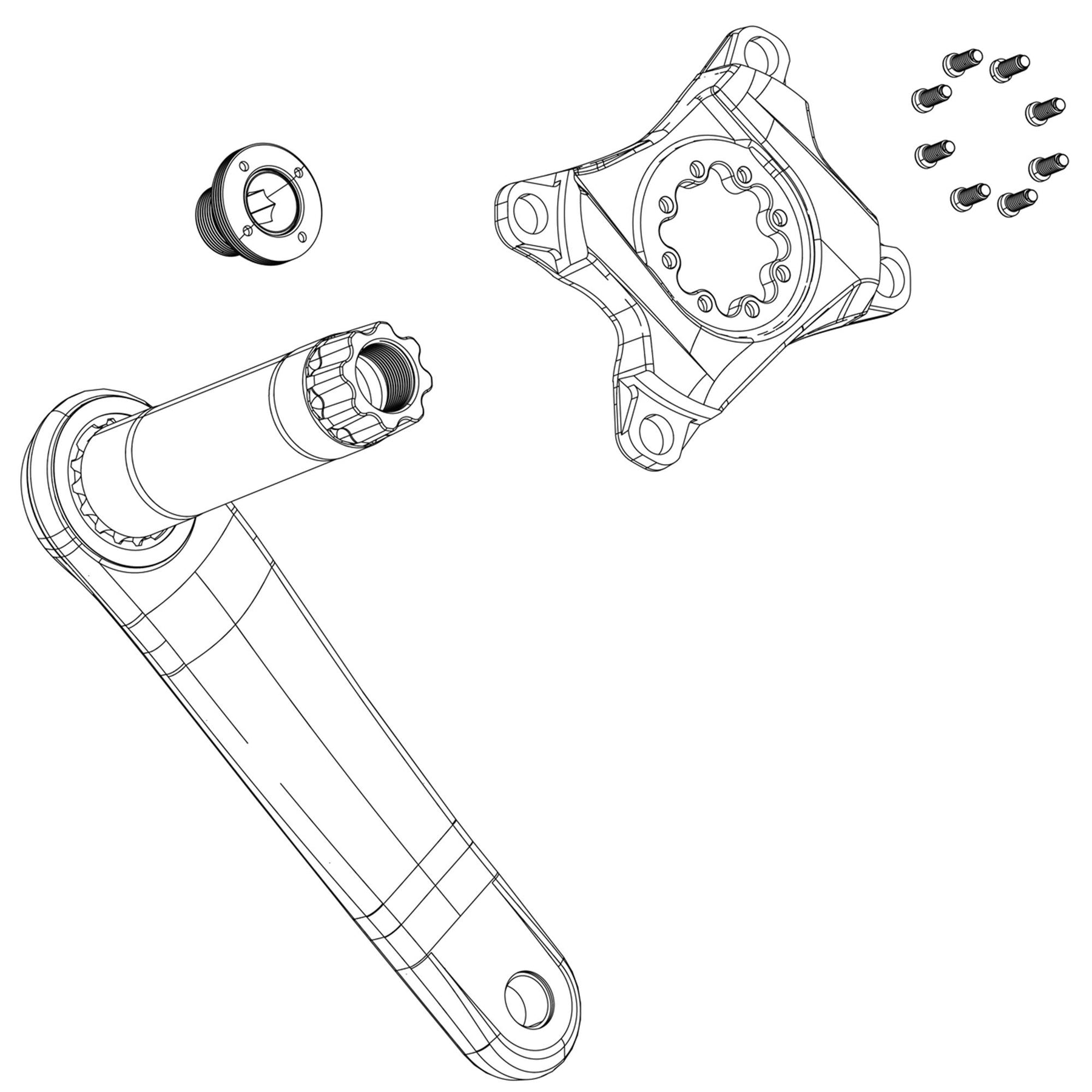 Sram Eagle 70 Crank Arm Bolt Kit Self-Extracting M15/M30 Dub Steel - Black