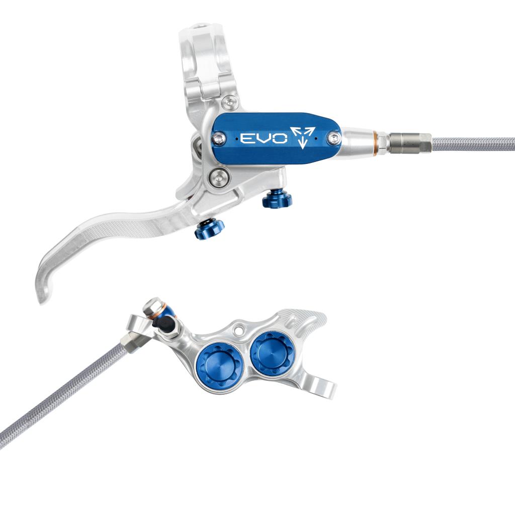 Hope EVO TR4 Braided Disc Brake Silver/Blue R/H