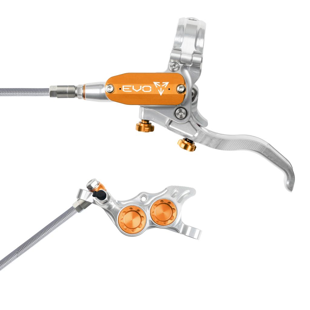 Hope EVO TR4 Braided Disc Brake Silver/Orange L/H