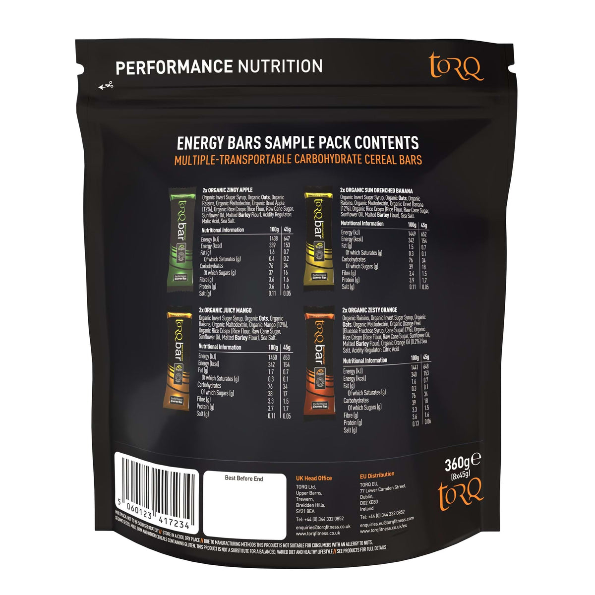 TORQ Organic Bar Sample Pack (8 Bars)