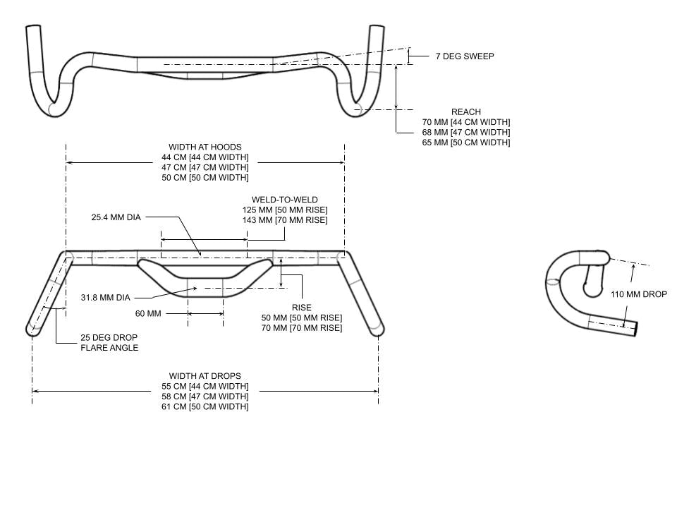 Redshift Sports Top Shelf Handlebar 50mm Rise - 25Deg Flare
