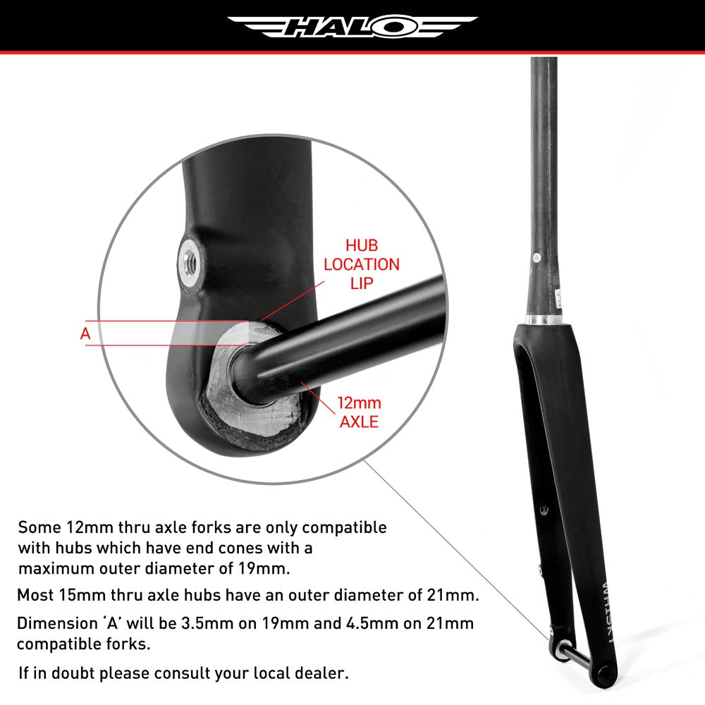 Halo 15mm to 12mm Adaptor Sleeve For Front Hubs