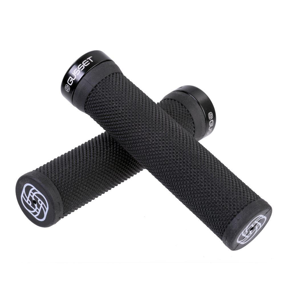Gusset Single File Lock-On Grips - Extra Soft Black 133mm