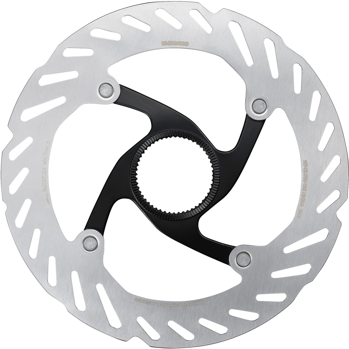 Shimano RT-CL700 Ice Tech Centrelock Rotor with internal lockring Silver / Black 160mm