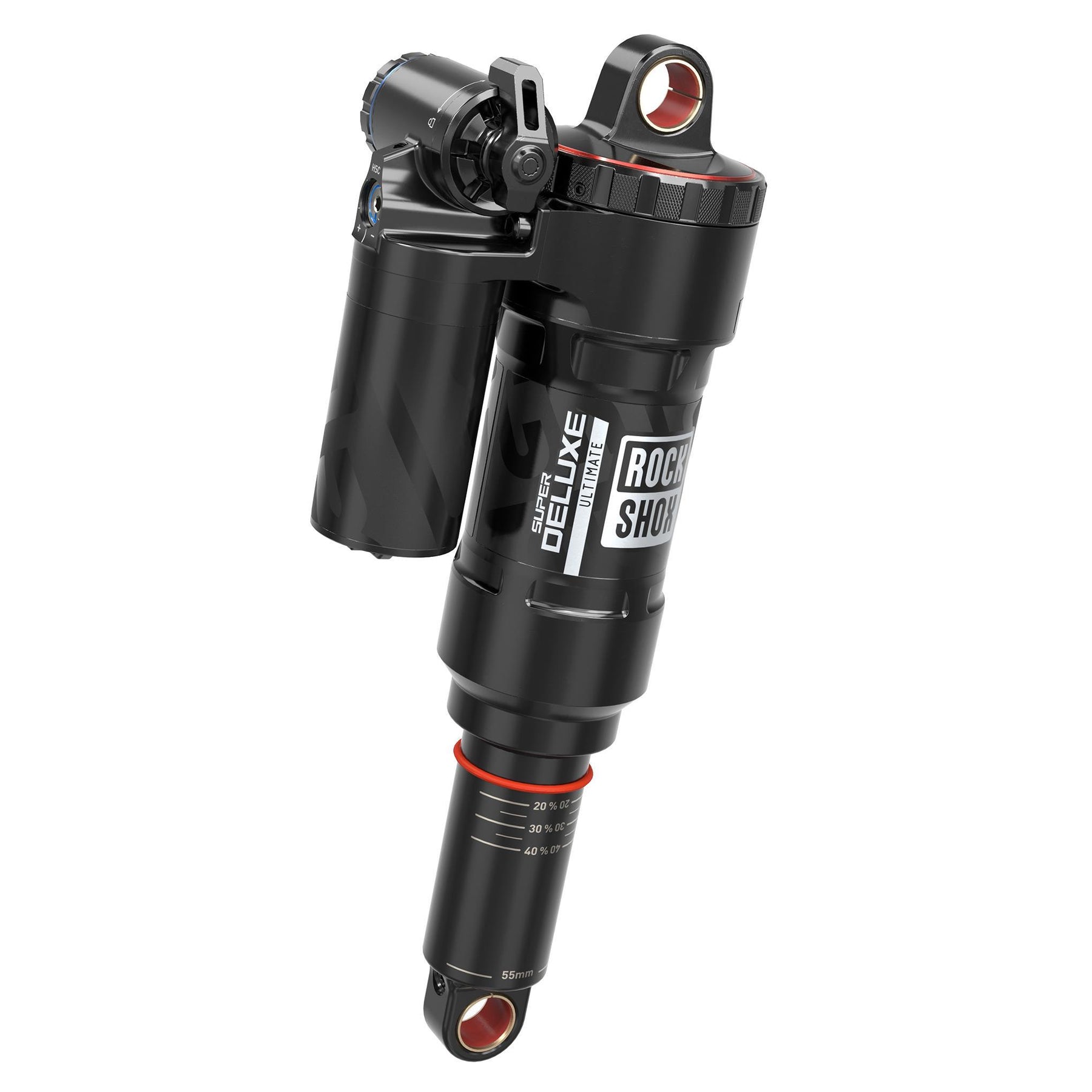 Rockshox Super Deluxe Ultimate Rear Shock RC2T - Linear Air, 1 Neg/ 4 Pos Tokens, Linearreb/L1Comp, 320LB Lockout, Standard Nobushing, 90Deg C1 Commencal Meta Sx Team 2022 Black 230X62.5