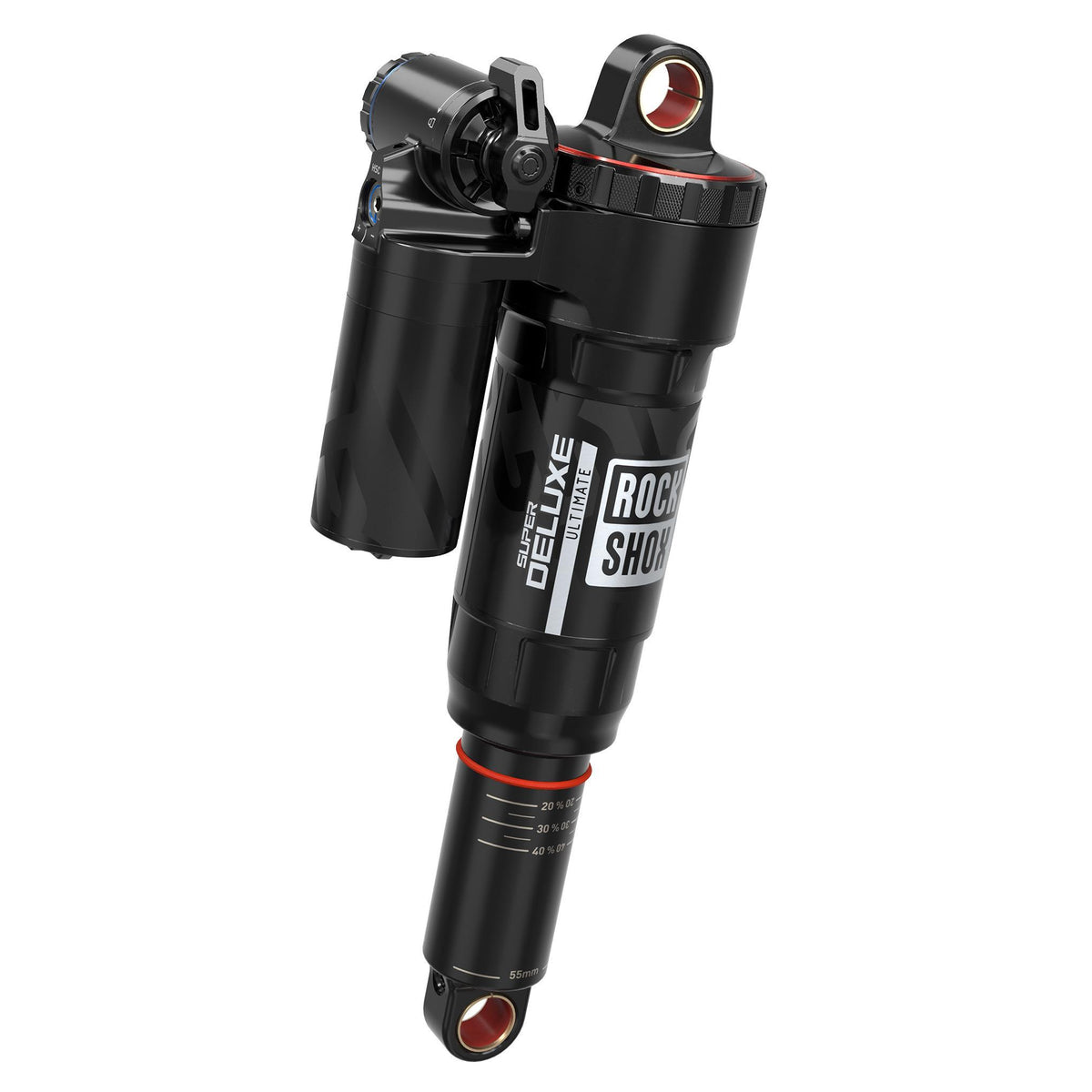 Rockshox Super Deluxe Ultimate Rear Shock RC2T - Linear Air, 0 Neg/ 2 Pos Tokens, Linearreb/Lcomp, 320LB Lockout, Standard Bearing C1 Santa Cruzheckler 2020+ Black 210X55