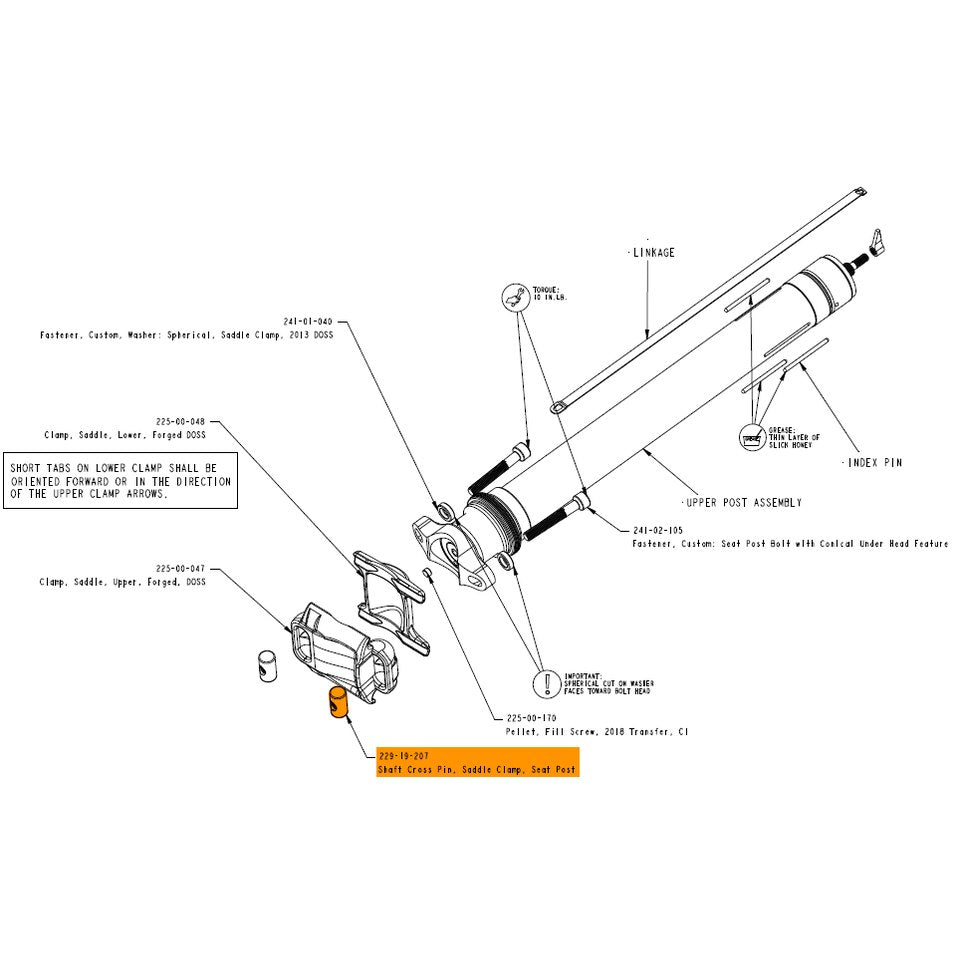 Fox Seatpost Shaft Cross Pin Saddle Clamp