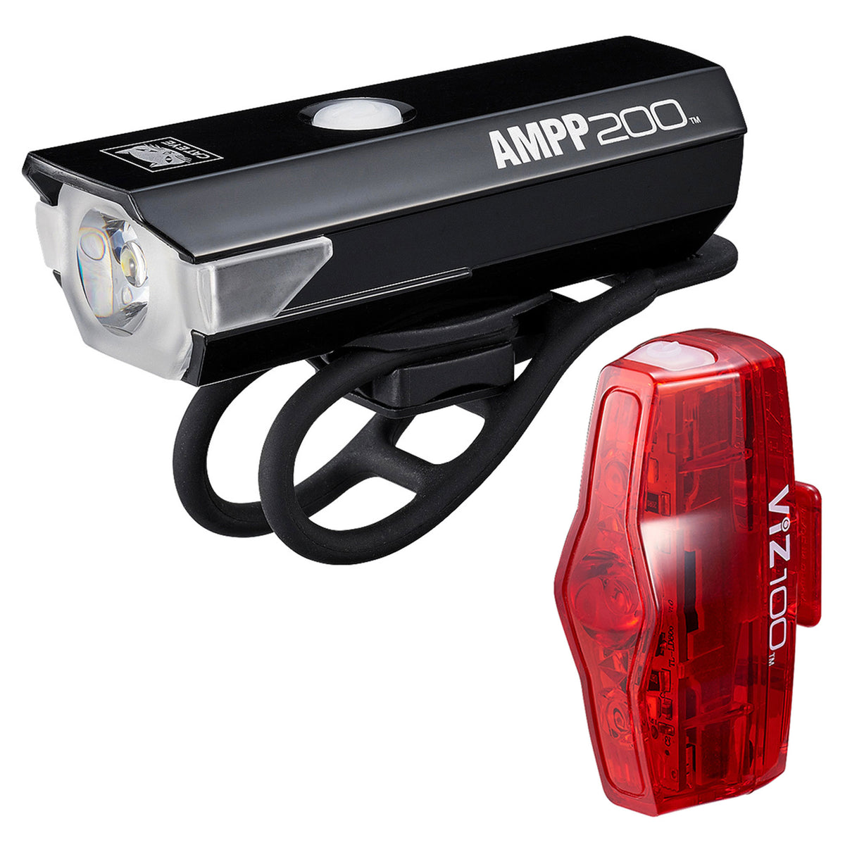 Cateye Ampp 200 / Viz 100 Bike Light Set