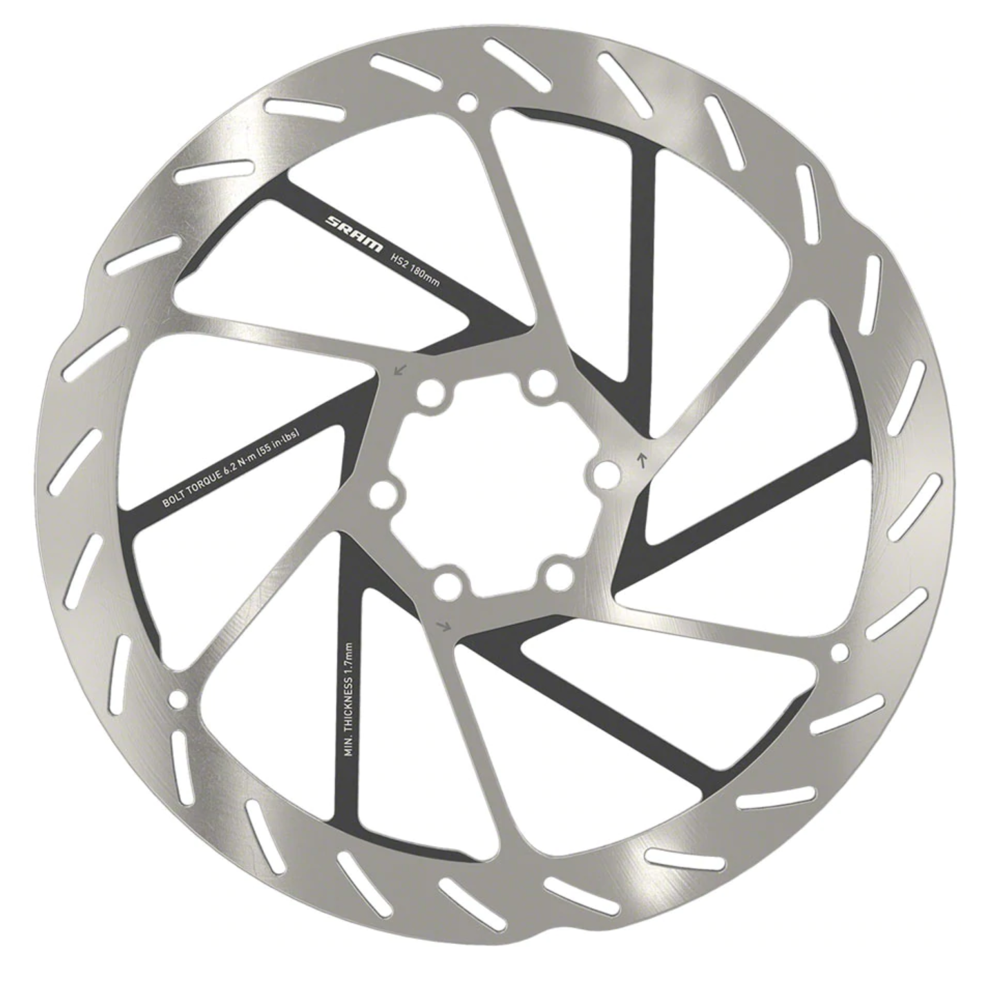 Sram Rotor - Hs2 6-bolt (Includes Steel Rotor Bolts) Rounded 2022