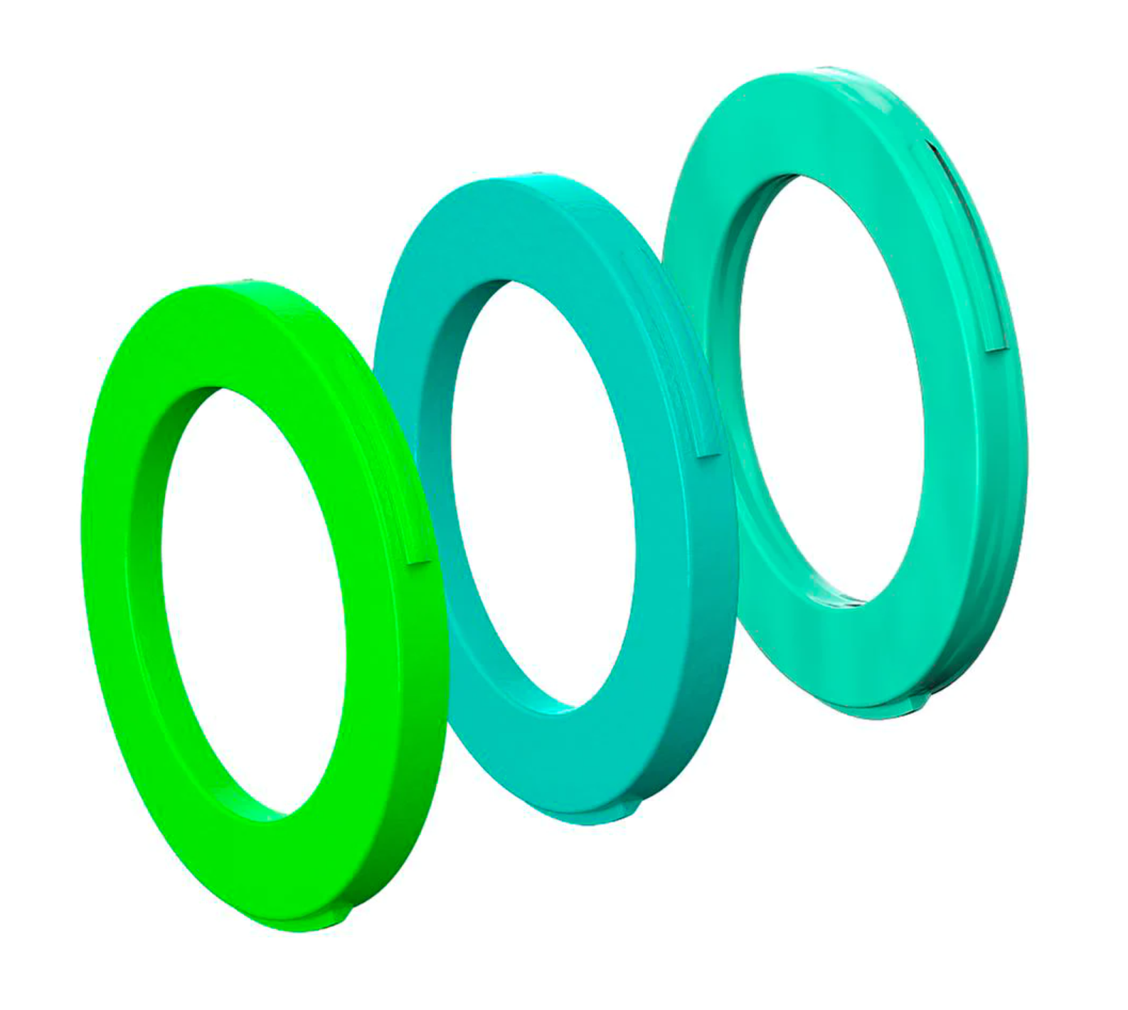 Ring kit for caliper, 2 pistons, from MY2015 (green, cyan, mint green)