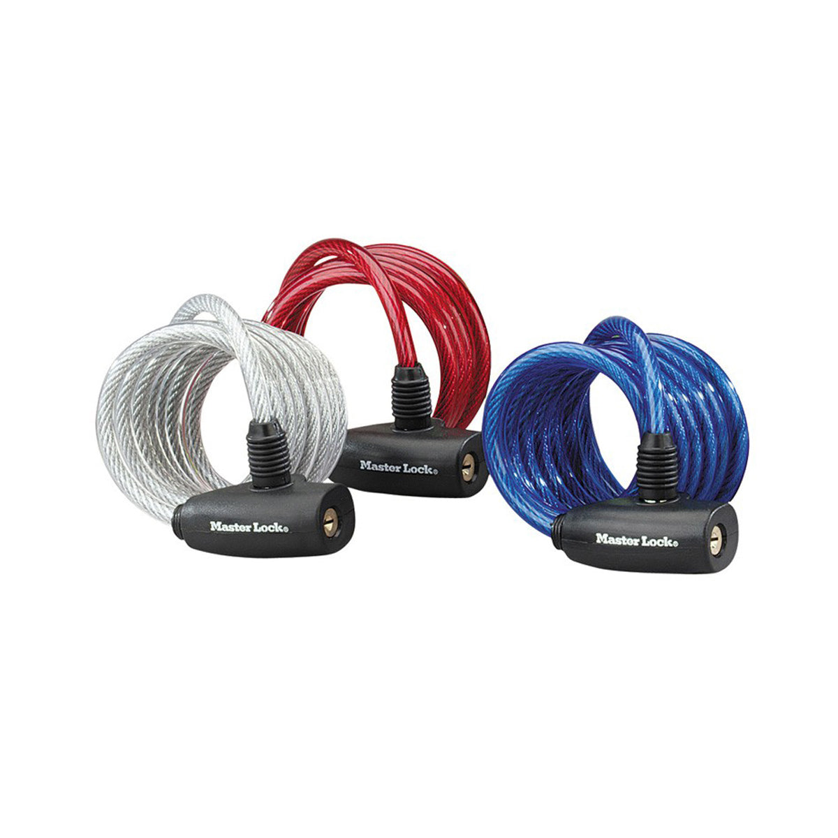 Masterlock 3 PACK KEYED ALIKE PIN CYLINDER COILED STEEL CABLE LOCK