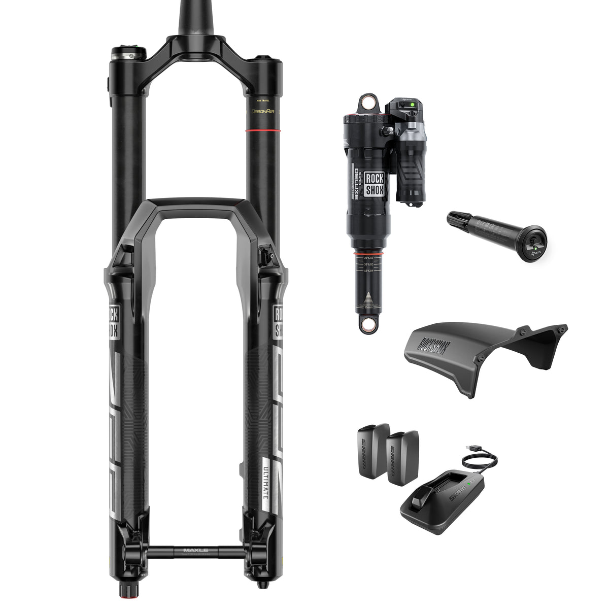 Rockshox Flight Attendant Upgrade Kit Specialized Enduro 2020-2022 (Zeb 29 Fa 170, Superdeluxe Fa Trunnion/No Bushing, Dubfa Pedal Sensor, 2 Batteries W/Charger) A1 205X60