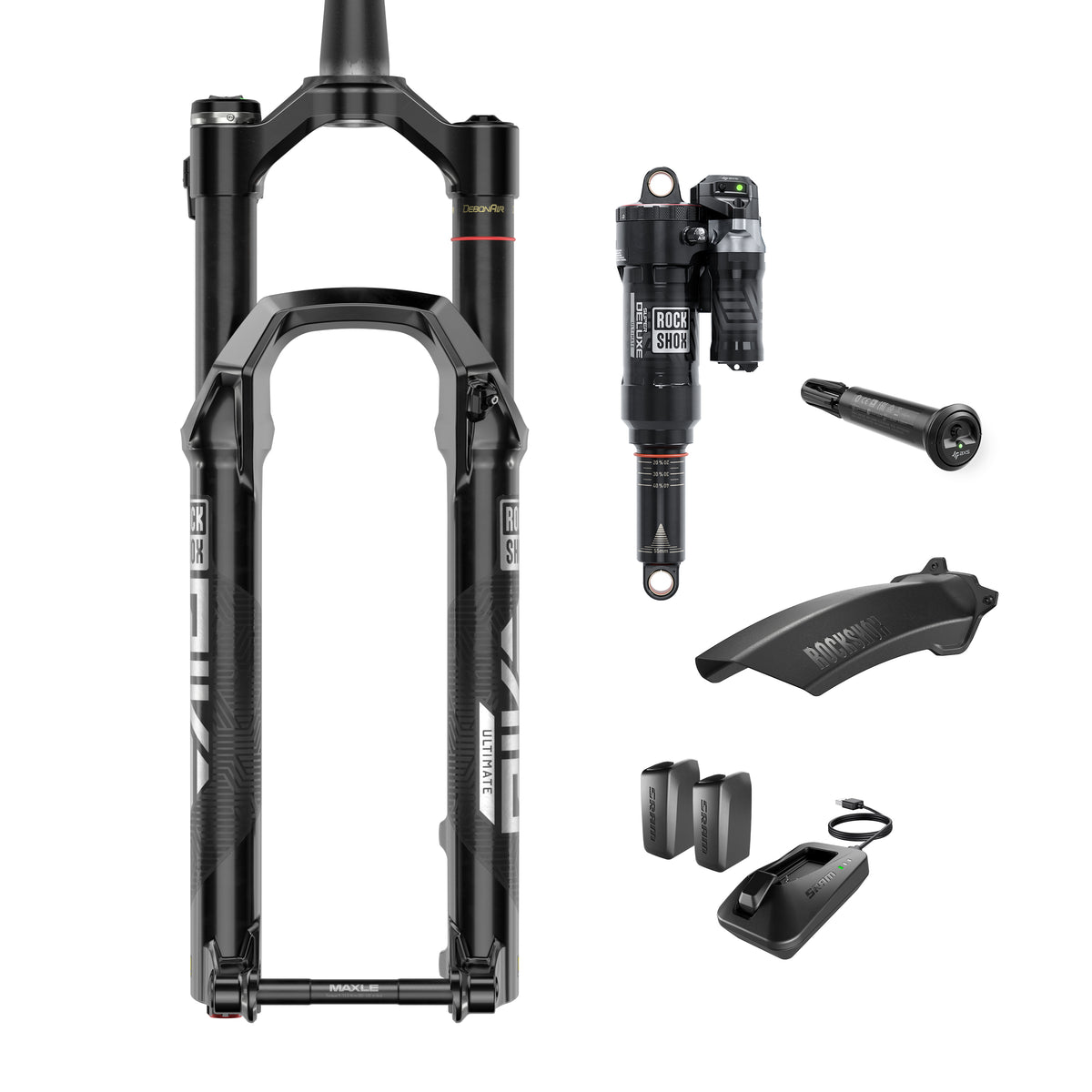 Rockshox Flight Attendant Upgrade Kit Canyon Neuron 2021-2022 (Pike 29 Fa 140, Superdeluxe Fa Standard/No Bushing, Dubfa Pedal Sensor, 2 Batteries W/Charger) A1 210X50