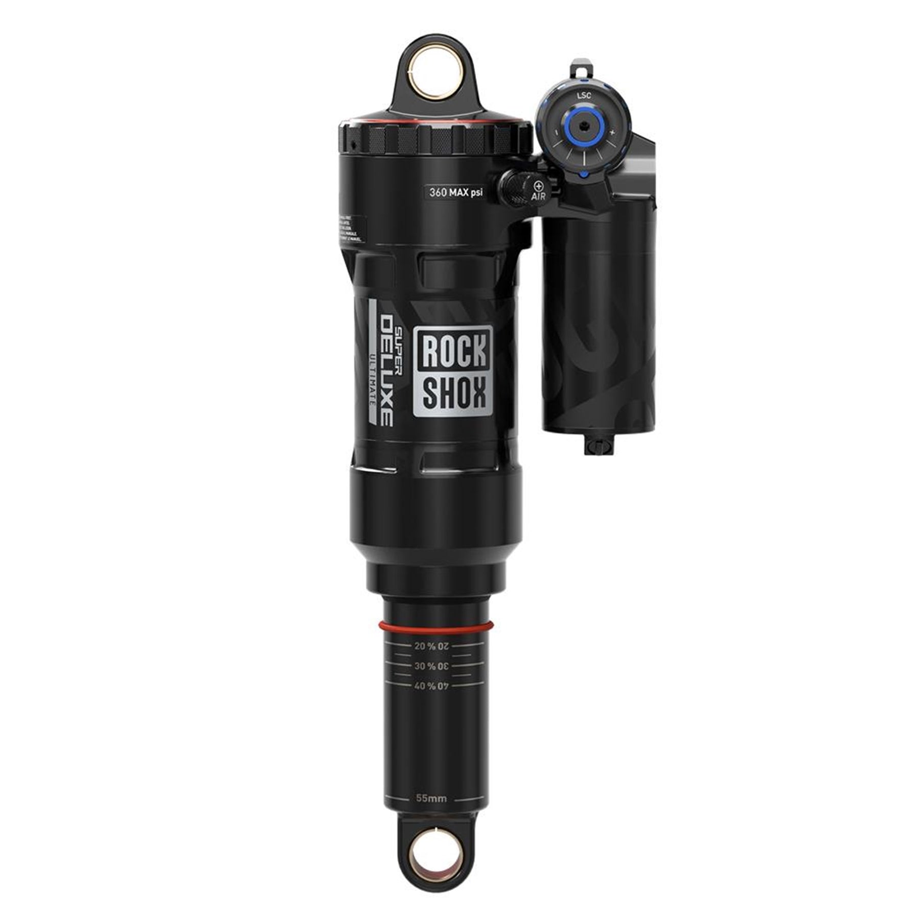 Rockshox Rear Shock Super Deluxe Ultimate Rc2T - Linear Air, 0 Neg/1 Pos Token, Linearreb/Lowcomp,320Lb Theshold, Standard Standard - C1