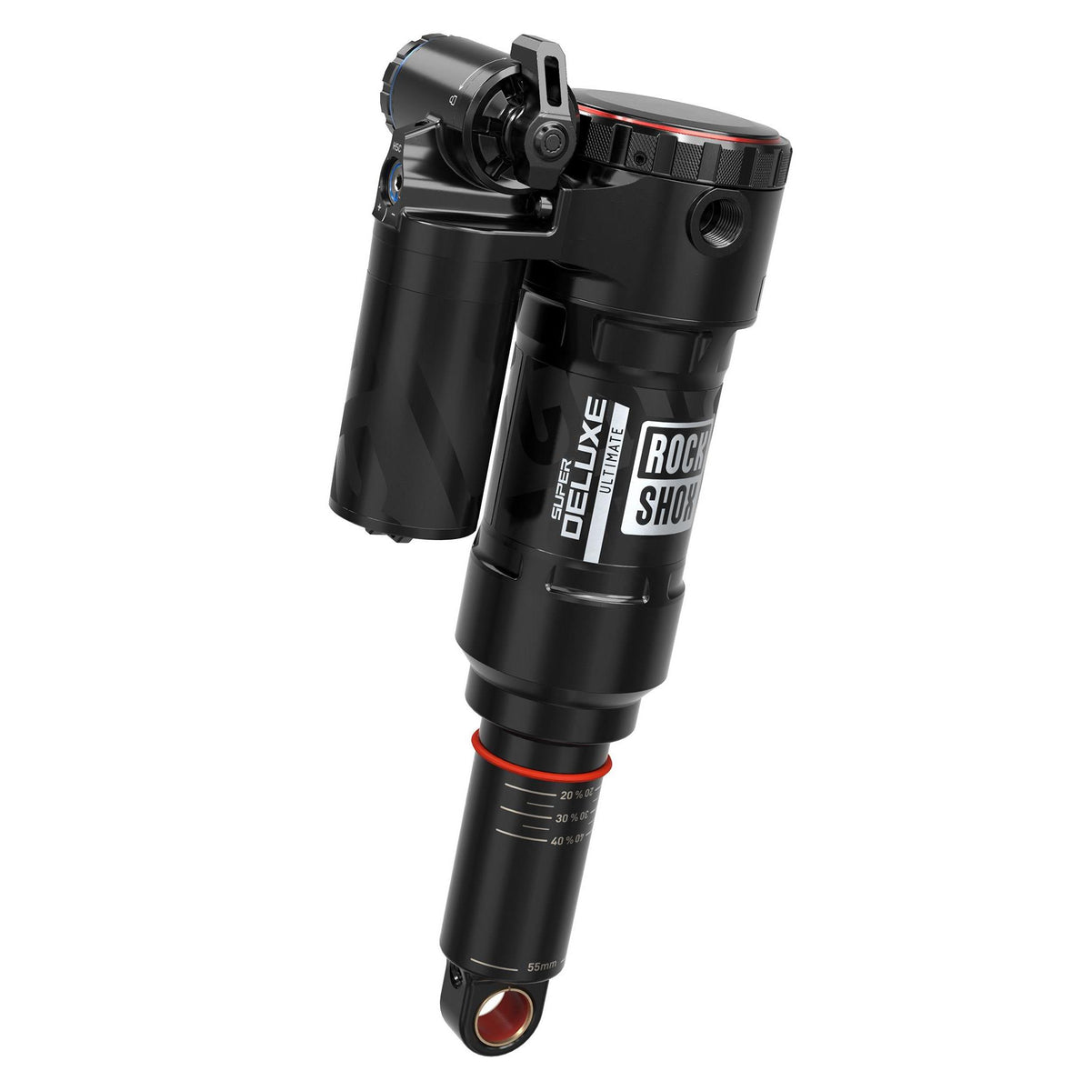 Rockshox Super Deluxe Ultimate RC2T Rear Shock - Linear Air, 0Neg/1Pos Tokens, Linearreb/Lcomp, 380LB Lockout, Trunnion Nobushing,C1 Gianttrance 2017-2021 Black 185X52.5