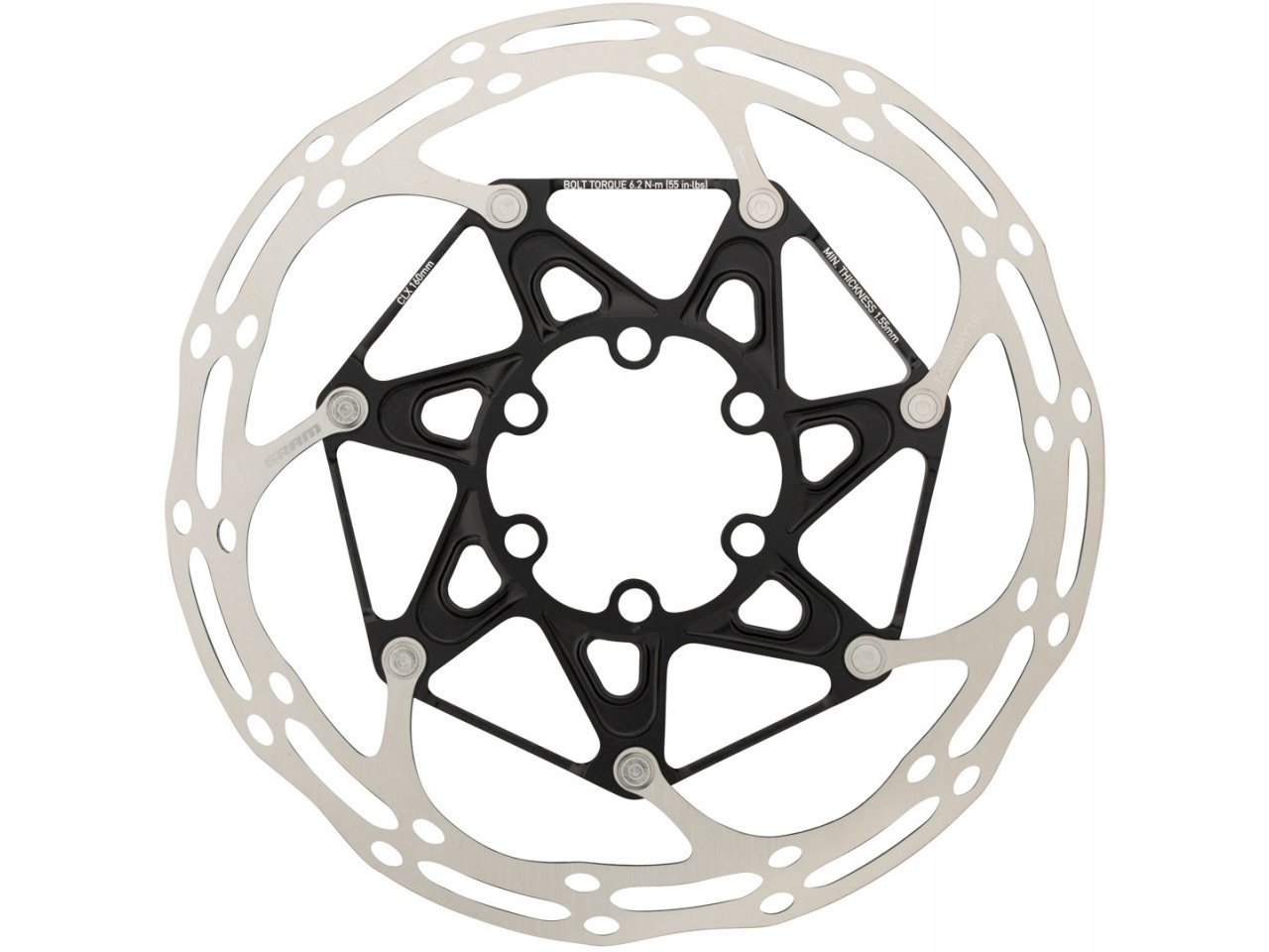 SRAM Rotor Centerline 2 Piece (Includes Steel Rotor Bolts) Rounded - 6 Bolt