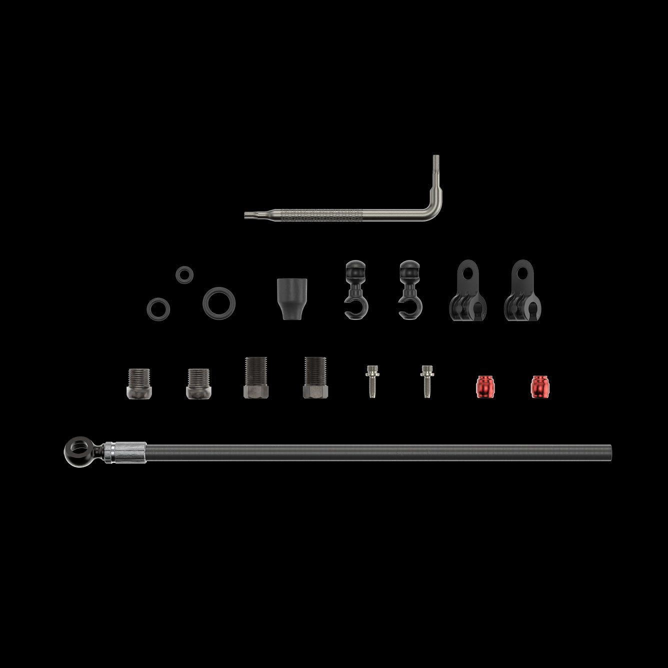 SRAM Spare - Disc Brake Hydraulic Hose Kit - Black Banjo -2000mmblk(Inc. Banjo, Fittings) - Level Ult,Level Tlm (A1), Code R/Rsc (B1),Red Etap Hrd,S900 Monoblock Black 2000MM