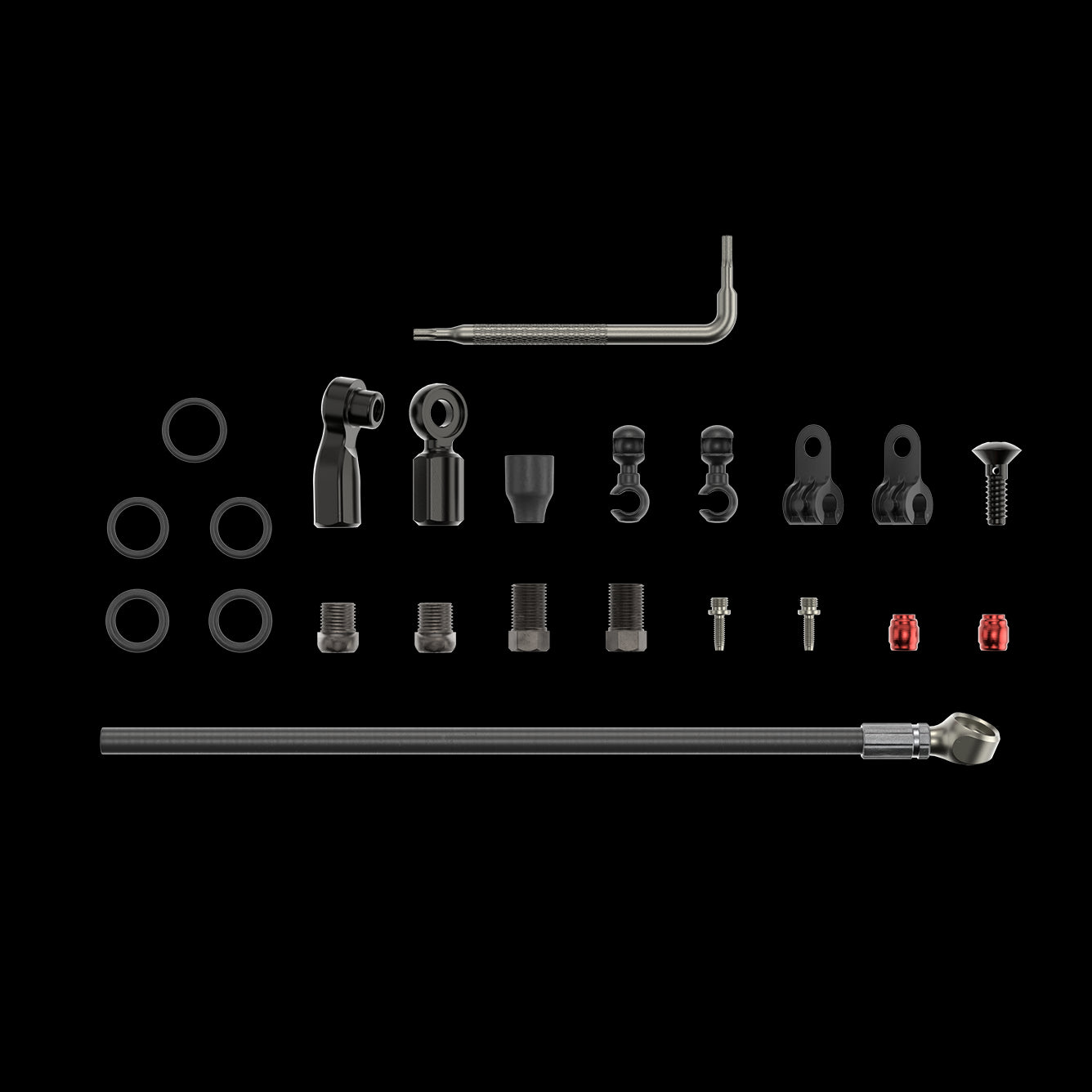 SRAM Spare - Disc Brake Hydraulic Hose Kit - Beveled Banjo -2000mmblk (Inc. Banjo, Fittings) - Flat Mount,Red22,Force22,Rival22,Force 1,Force Cx1,Apex1 Hrd,S700 Black 2000MM