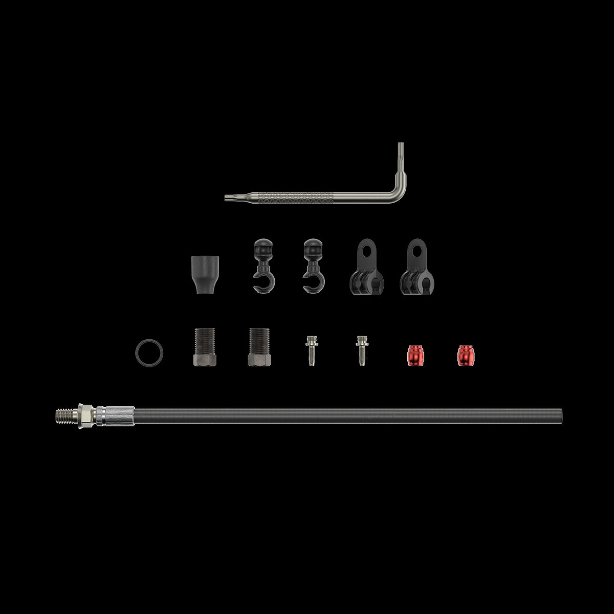 SRAM Spare - Disc Brake Hydraulic Hose Kit - Threaded Inline Crimp -2000mmblk (Inc. Crimp & Fittings) - Elixir 5/7/9/R/Cr/X0,Guide Rsc (A1),Guide R/Rs (A1),Db5,Level Tl Black 2000MM