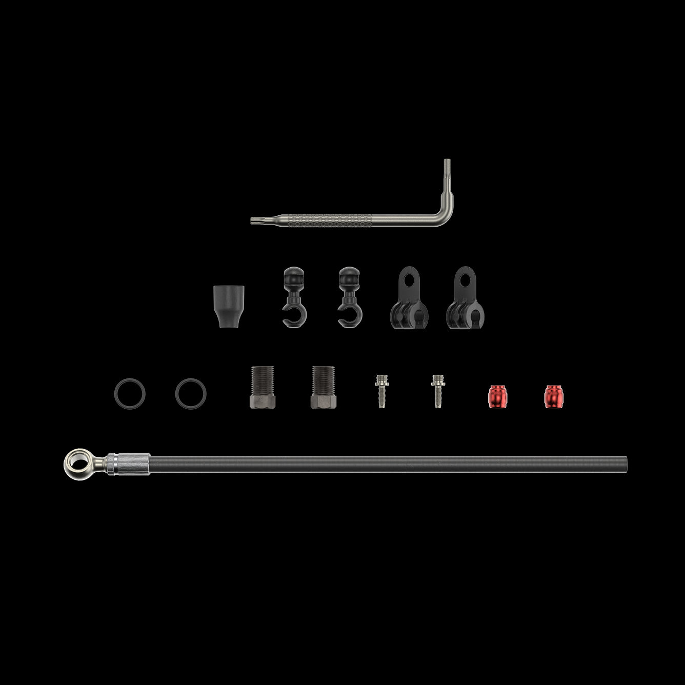 SRAM Spare - Disc Brake Hydraulic Hose Kit - Silver Banjo -2000mmblk (Inc. Banjo, Fittings) - Xx,Juicy5/7/,Guide R/Rs/Rsc/Ult (B1),Guide T(A1),G2 Rsc/Ult Black 2000MM