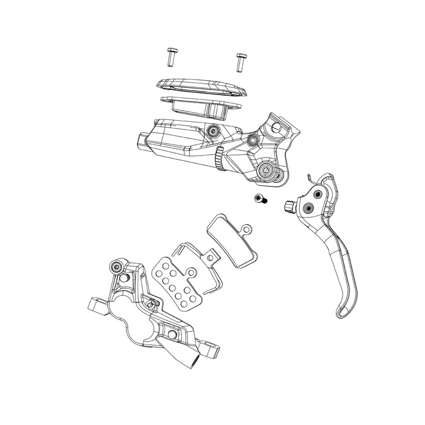 Sram Disc Brake Lever Assembly - Aluminum Lever (Assembled, No Hose, Includes Barb & Olive) - G2 Rsc (A2)