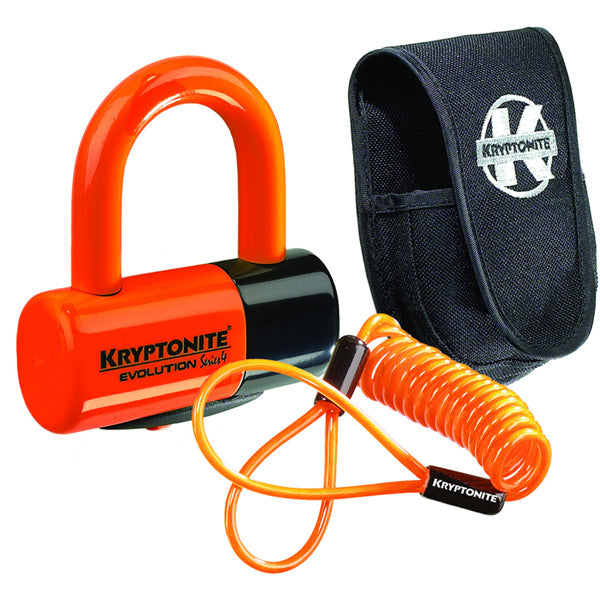 The Kryptonite Evolution Disc Lock Premium Pack Orange With Pouch And reminder cable for sale Ireland