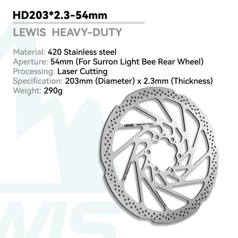 Lewis HD 6 bolt Disc Rotor for Surron 54mm BCD