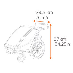 Thule Chariot Cross 2 Double child carrier with cycling and strolling kit