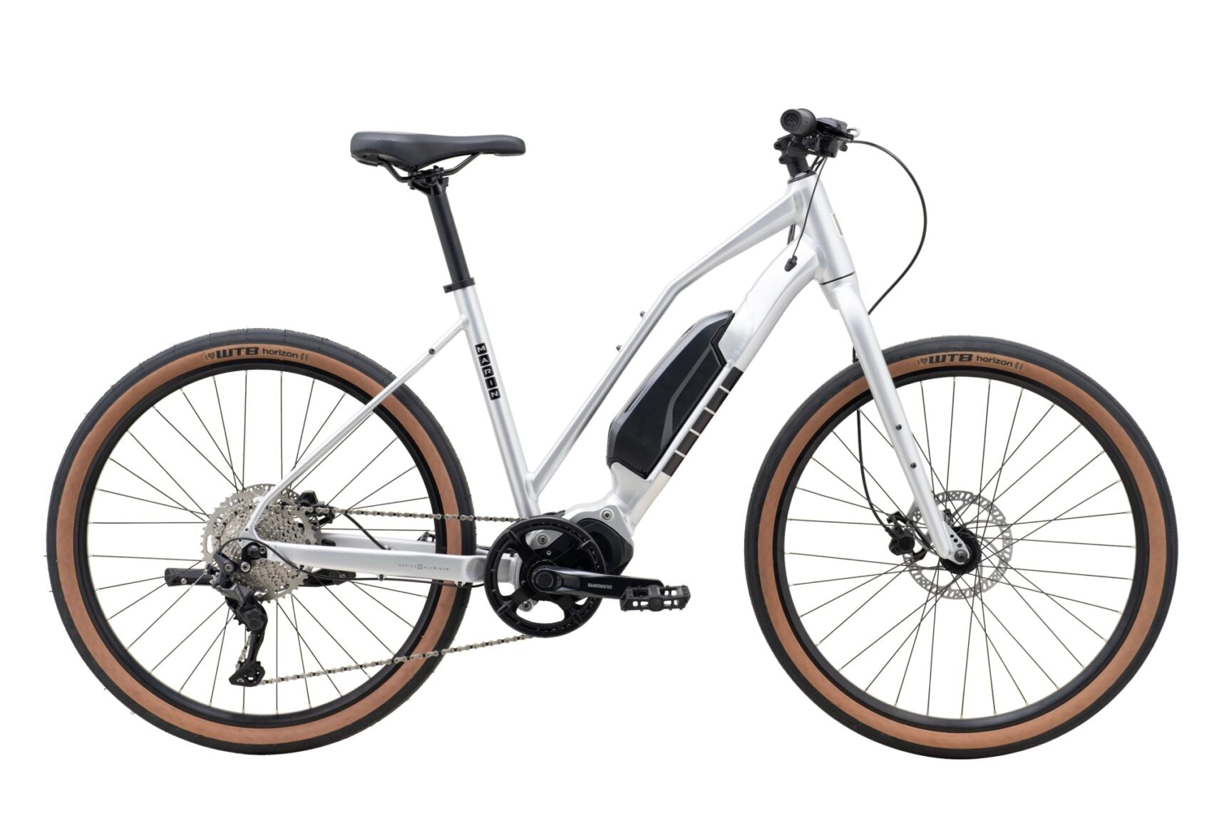 Marin Sausalito 1 Step Thru  Electric Hybrid Bike Silver Size