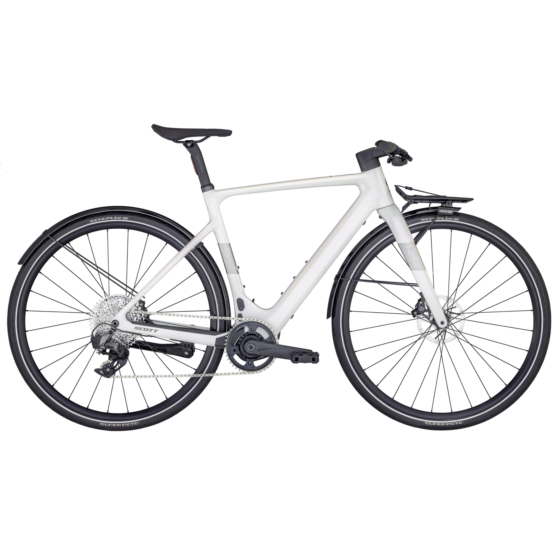 Scott Silence eRIDE Electric Hybrid Bike Rainbow White XL