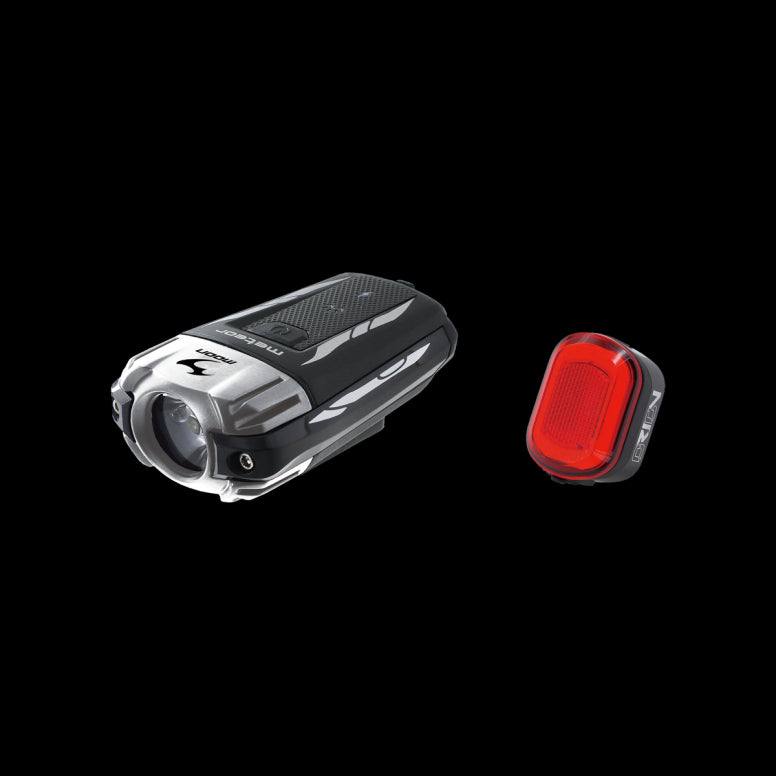 Moon Meteor (400lm) & Orion (50lm) Light Set Silver/Black